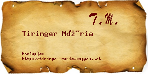 Tiringer Mária névjegykártya