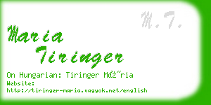 maria tiringer business card